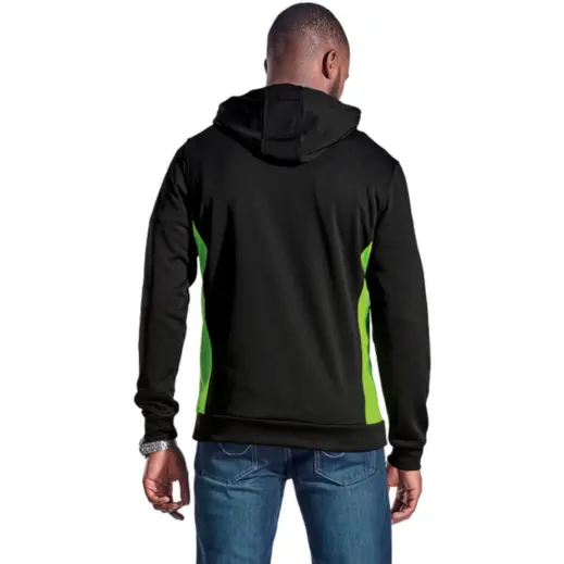 Track Hooded Sweater Black Lime Back